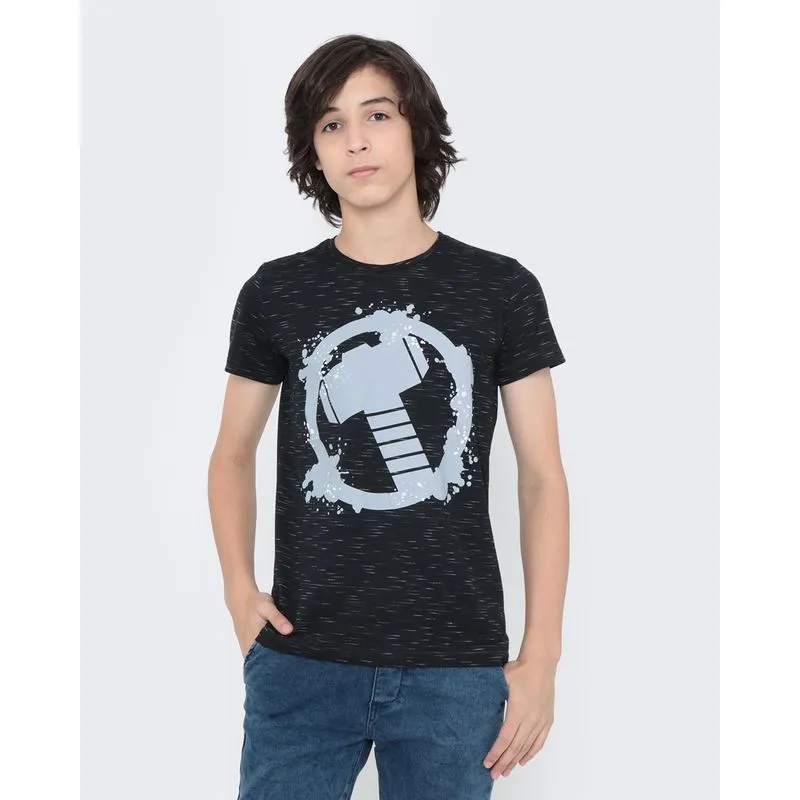 Camiseta Juvenil Manga Curta Marvel Thor Preta 14
