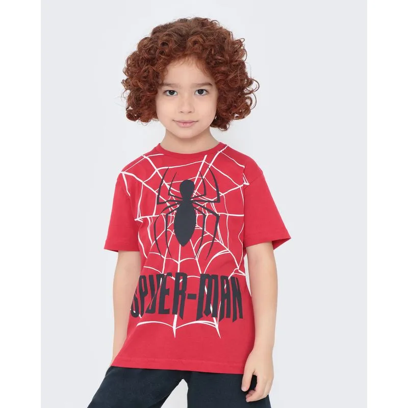 Camiseta Infantil Homem Aranha Marvel Vermelha 6