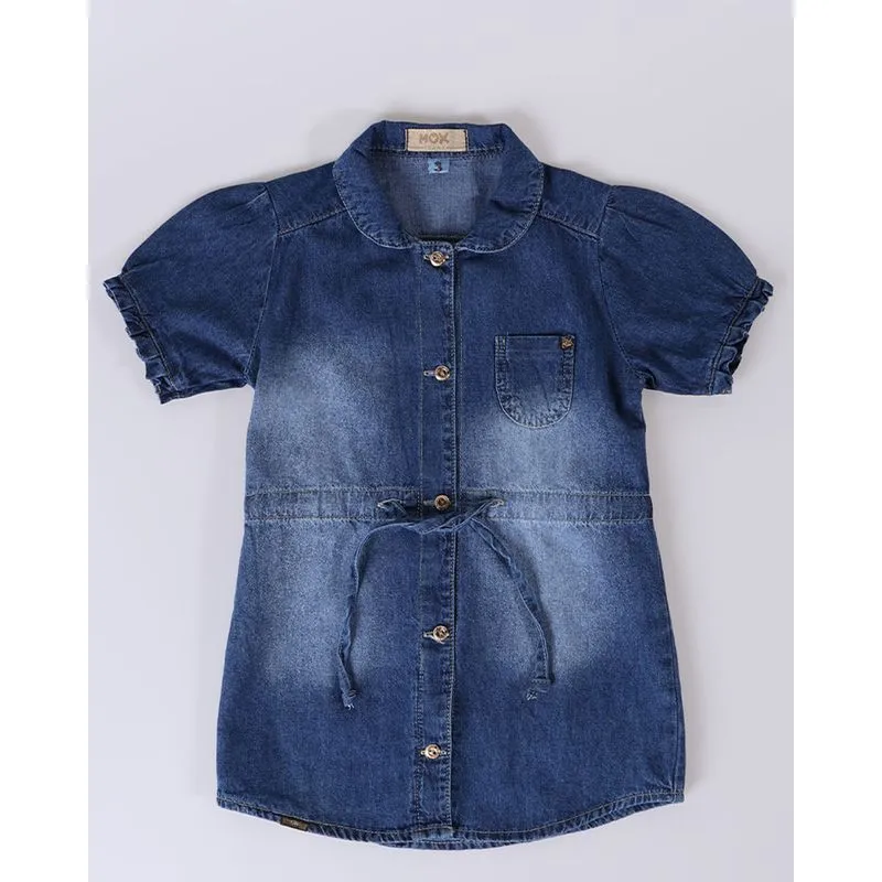 Vestido Bebê Jeans Chemise Azul 2