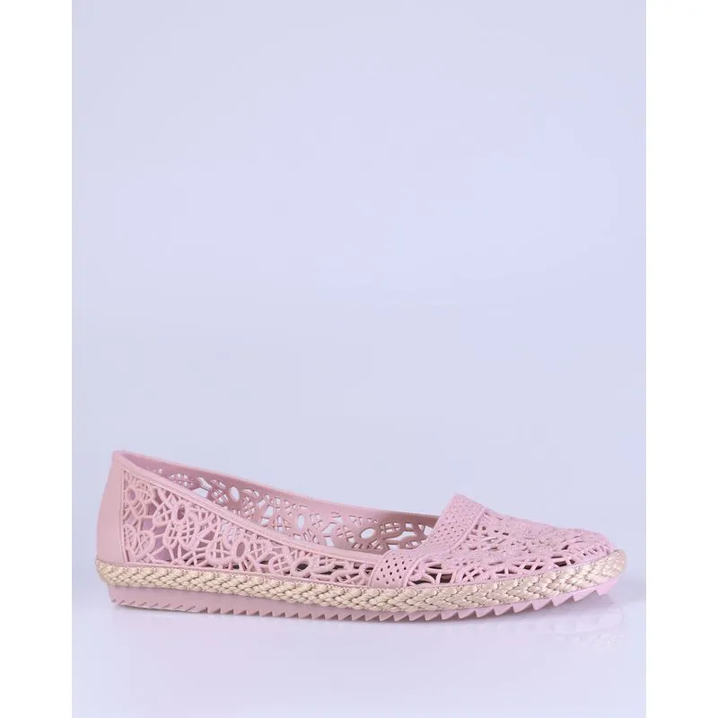 Sapatilha Vazada Bico Redondo Rosa Claro 38/39