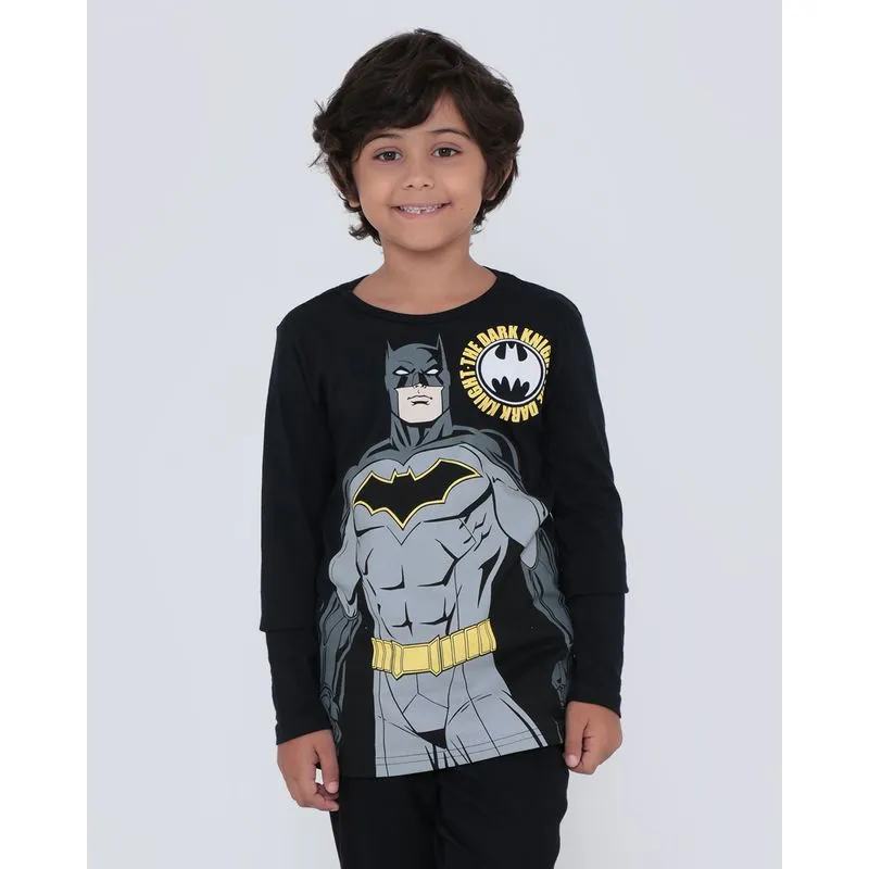 Camiseta Infantil Batman Liga da Justiça Preta 12