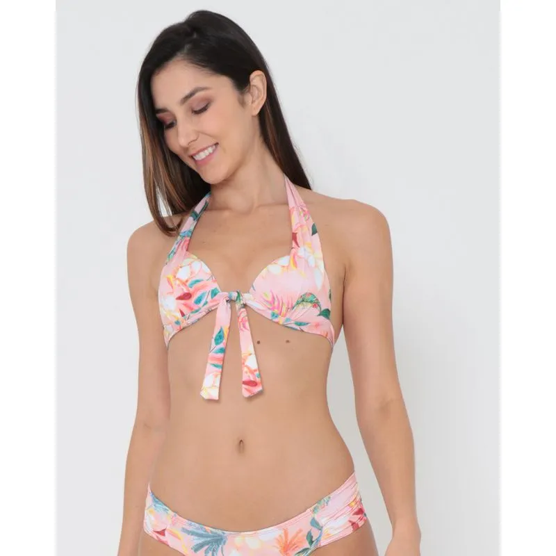 Biquíni Avulso Frente Única Floral Rosa Claro P