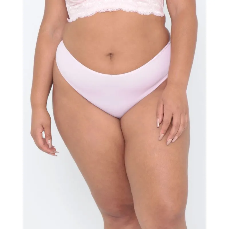 Calcinha Plus Size Caleçon Renda Rosa Claro GG