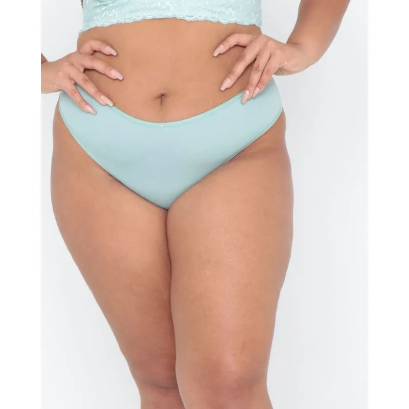 Calcinha Plus Size Tanga Recorte Renda Verde P
