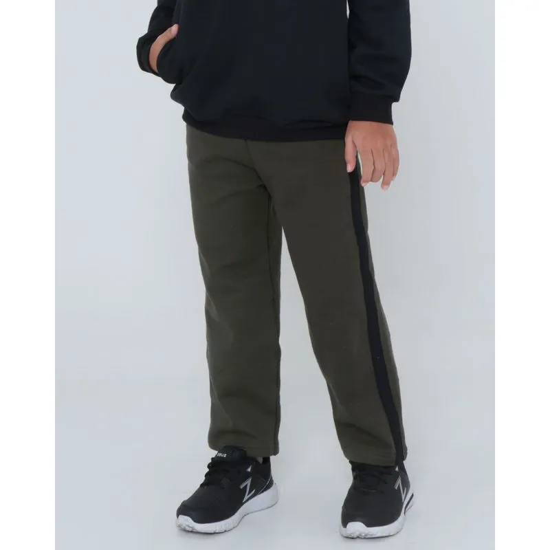 Calça Infantil Moletom Básica Verde Escuro 4