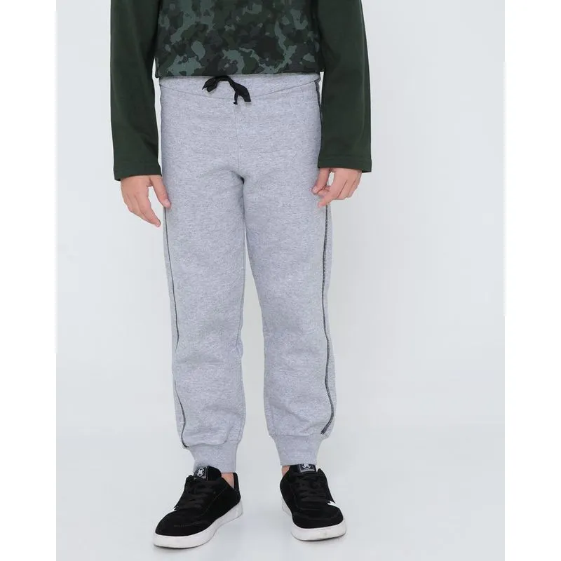 Calça Infantil Moletom Básica Mescla Cinza 8