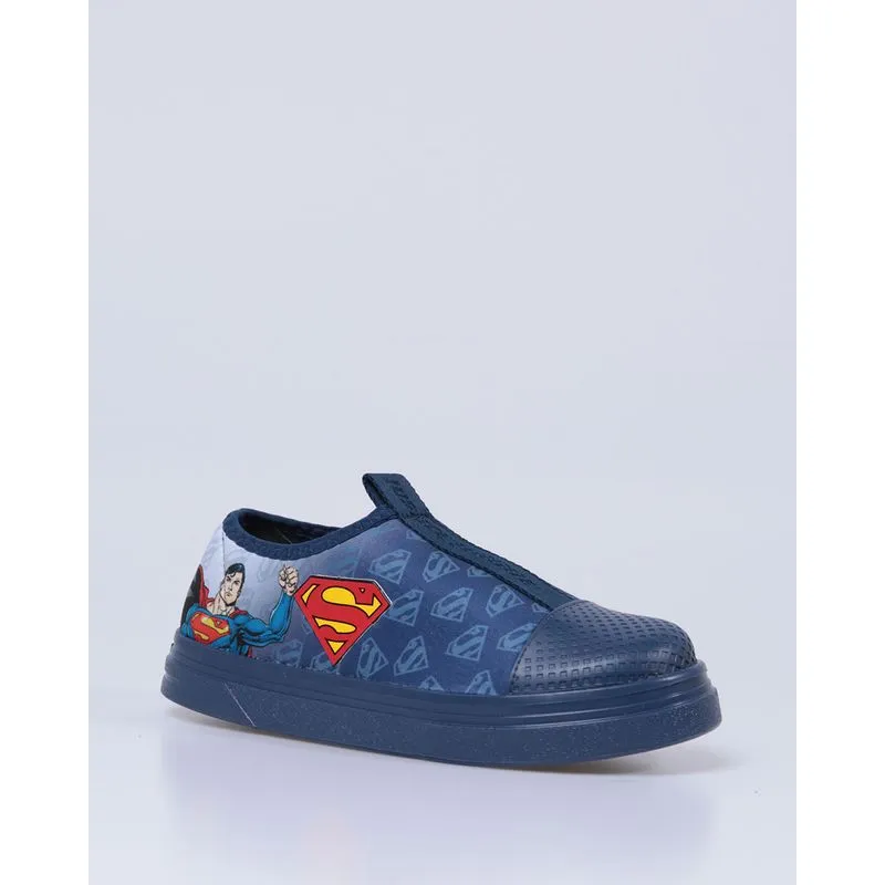 Tênis Slip On Infantil Super-Homem Liga da Justiça Azul 30