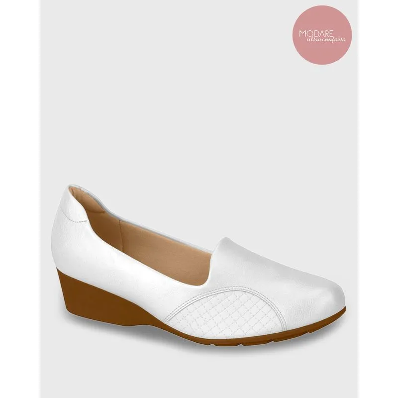 Sapato Anabela Ultra Conforto Modare Branco 40