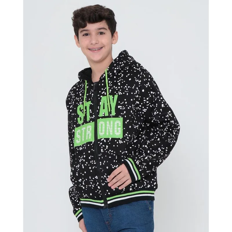 Casaco Juvenil De Moletom Com Zíper Preto 10