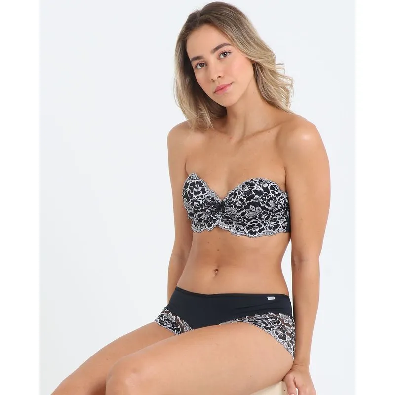 Sutiã Tomara Que Caia Renda Floral Preto 44