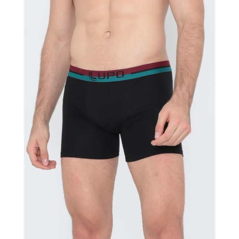Cueca Boxer Algodão Lupo Preta GG