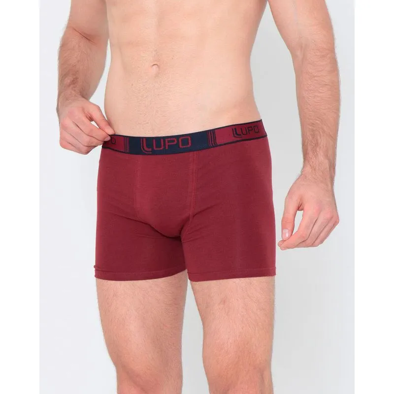 Cueca Boxer Algodão Lupo Vinho M