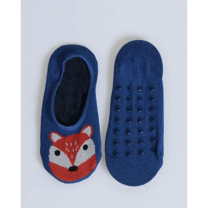 Meia Sapatilha Infantil Antiderrapante Azul Royal 23 A 26