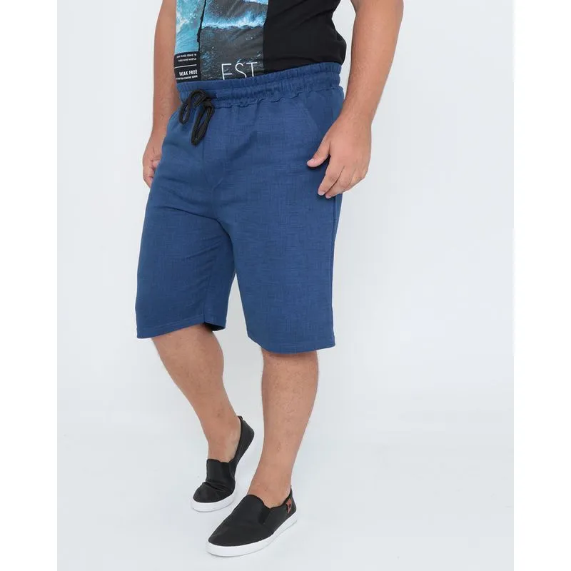 Bermuda Plus Size Moletom Azul G1