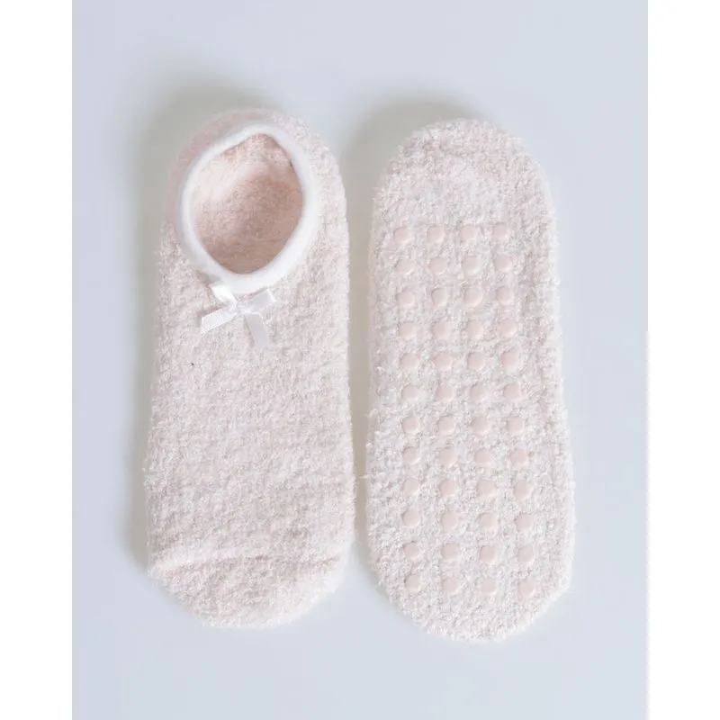 Meia Invisível Antiderrapante Tricô Chenille Rosa 34 A 38