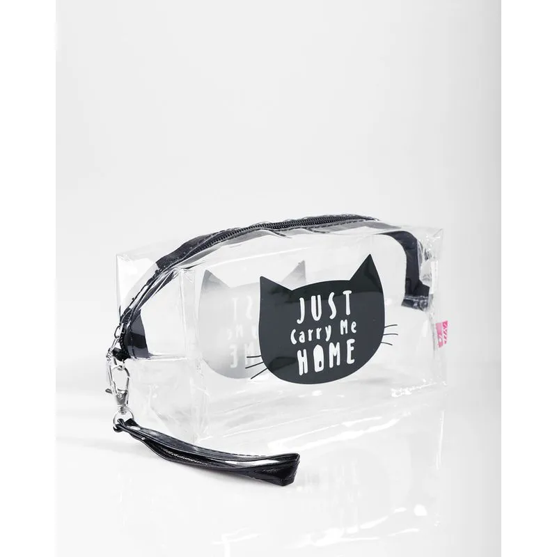 Necessaire Feminina Estampa Gato Preta UN