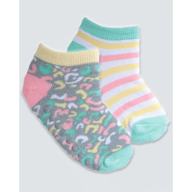 Kit 2 Pares De Meia Sapatilha Infantil Antiderrapante Branca 27 A 29