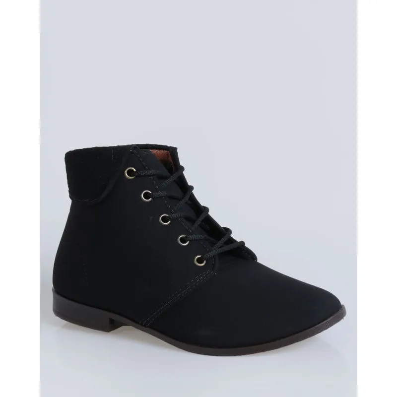 Bota Feminina Cano Baixo Nobuck Preta 36