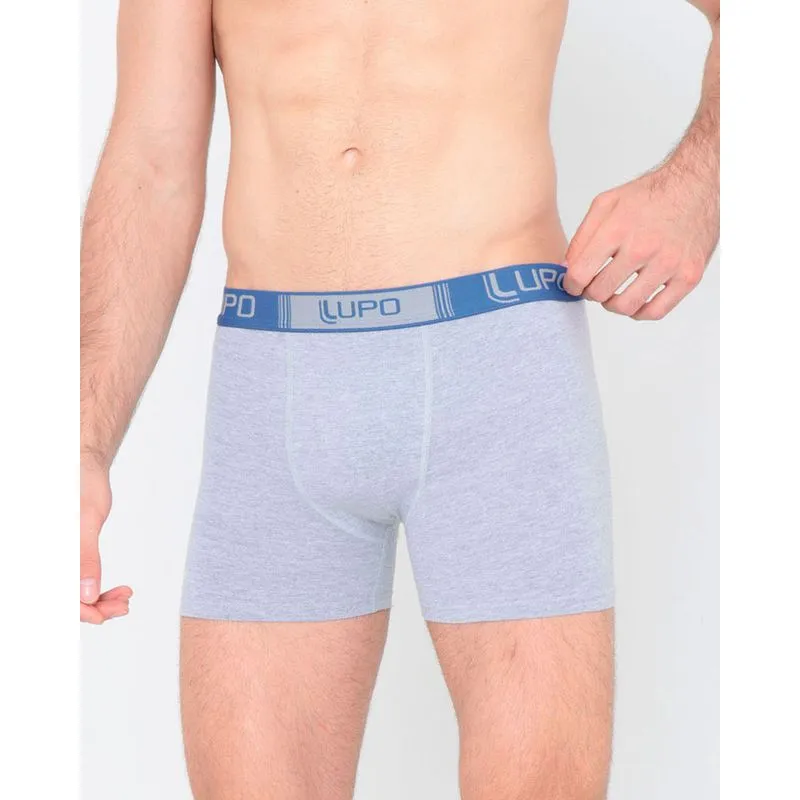 Cueca Boxer Algodão Lupo Mescla Cinza GG
