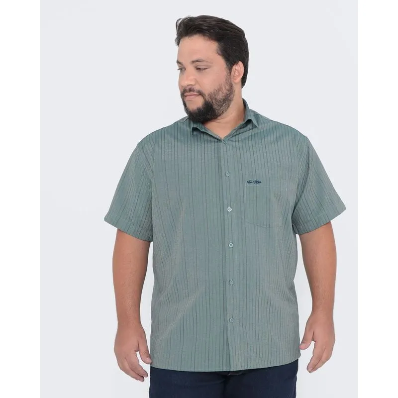 Camisa Plus Size Listrada Verde 6