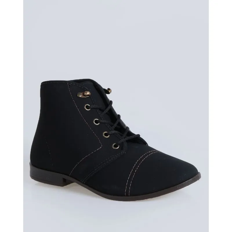 Bota Feminina Cano Baixo Nobuck Preta 38