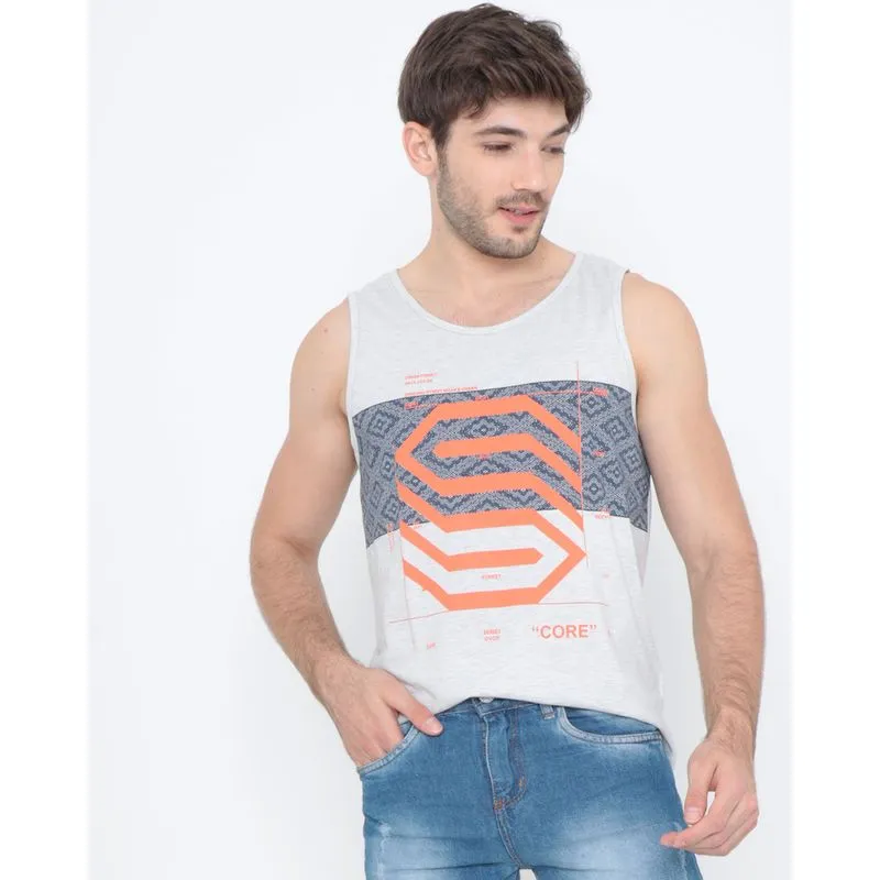 Regata Masculina Estampa Flamê Cinza GG
