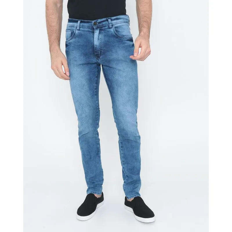 Calça Jeans Masculina Estonagem Azul 46