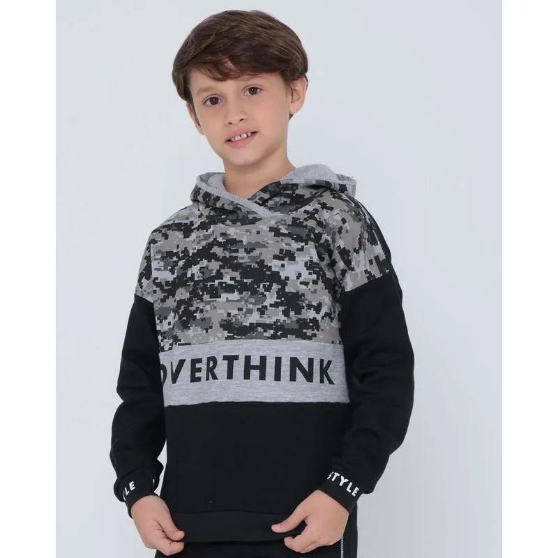 Blusão Moletom Infantil Street Preto 4