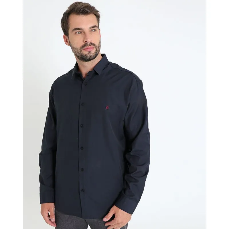 Camisa Social Masculina Tricoline Lisa Preta 6