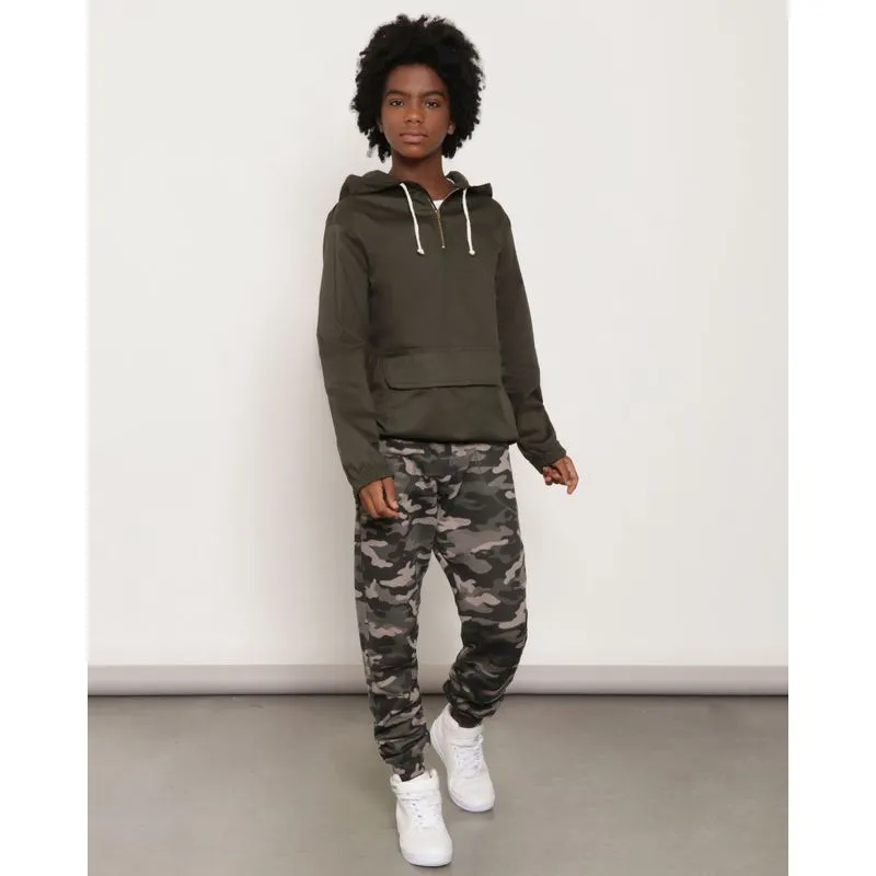 Calça Moletom Juvenil Camuflada Verde Escuro 12