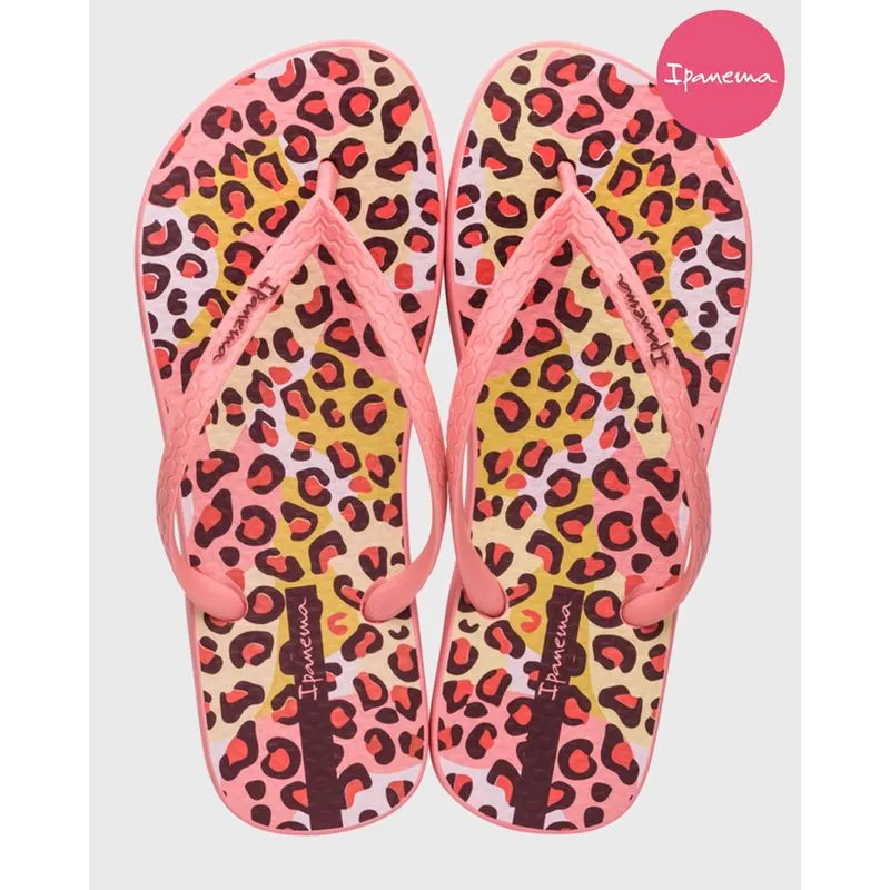 Chinelo Ipanema Feminino Trendy Animal Print Rosa 36