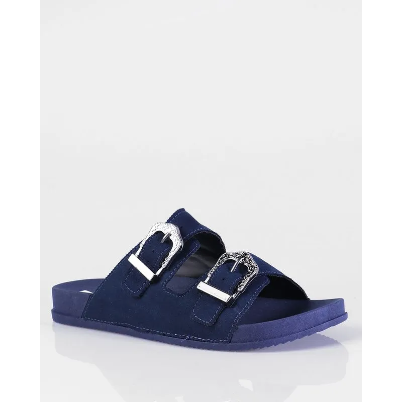Sandalia Birken Aveludada Azul Marinho 36