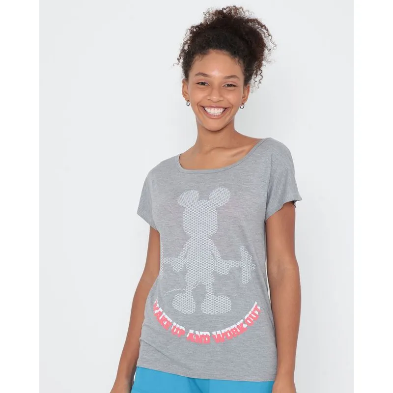 Blusa fitness Minnie Mouse Disney Cinza M