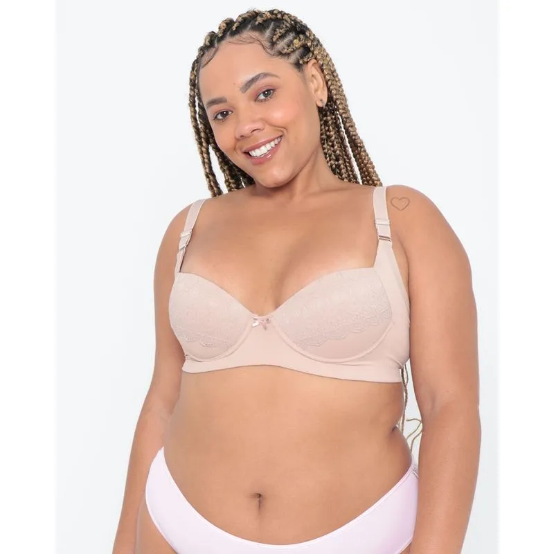 Sutiã Plus Size Sustentação Sem Bojo Bege 46