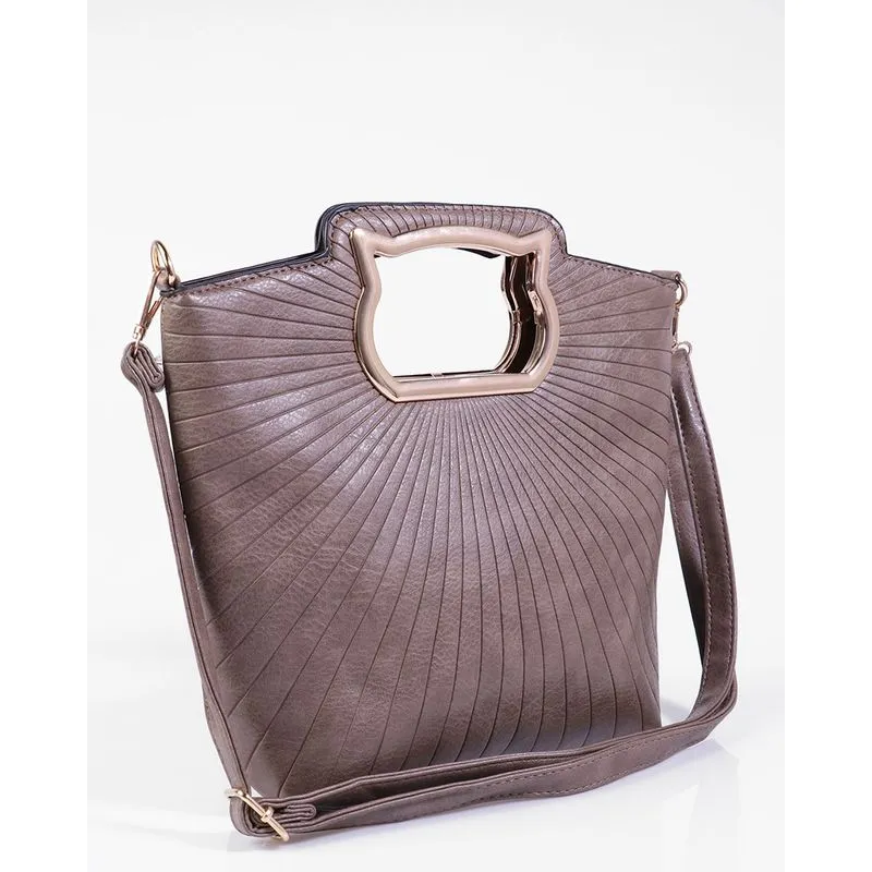 Bolsa De Mão Texturizada Marrom Claro UN