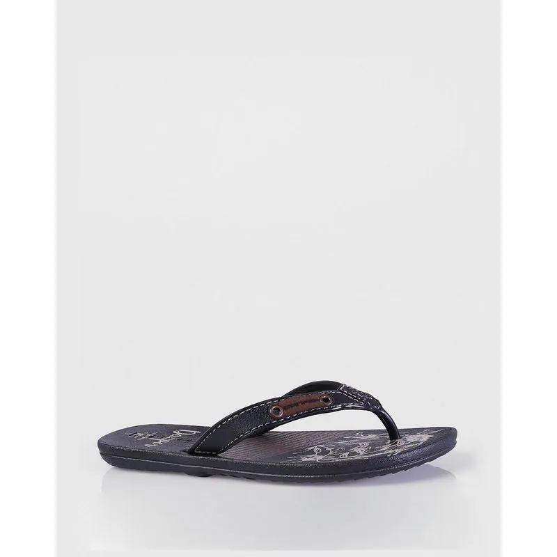 Chinelo Infantil Estampado Marrom E Preto UN