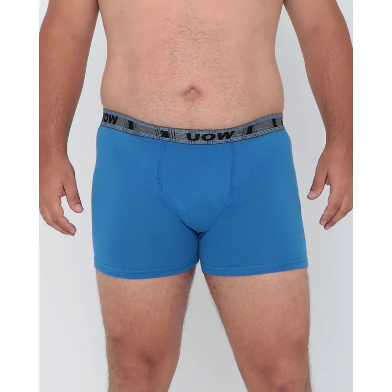 Cueca Plus Size Boxer de Algodão Azul G2