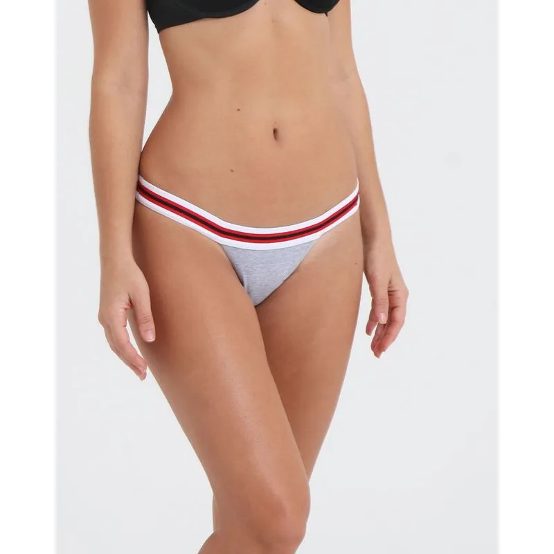 Calcinha Avulsa String Elástico Cinza GG