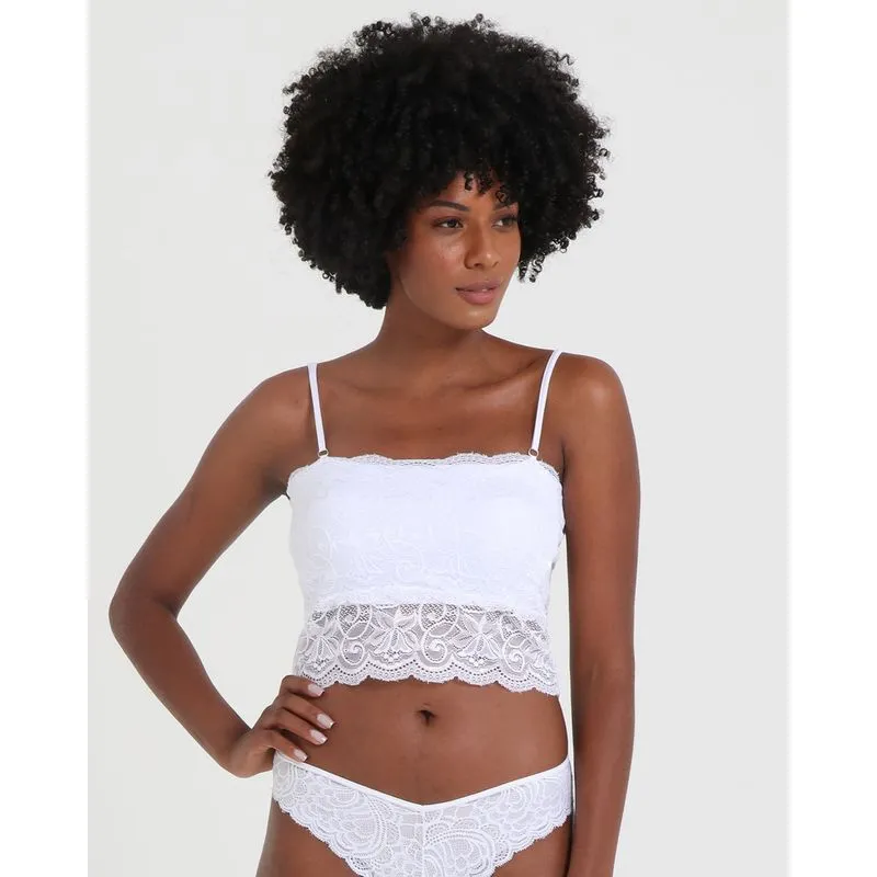 Top Alongado Bojo Renda Branco 42