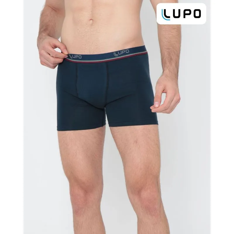 Cueca Boxer de Algodão Lupo Azul Marinho P