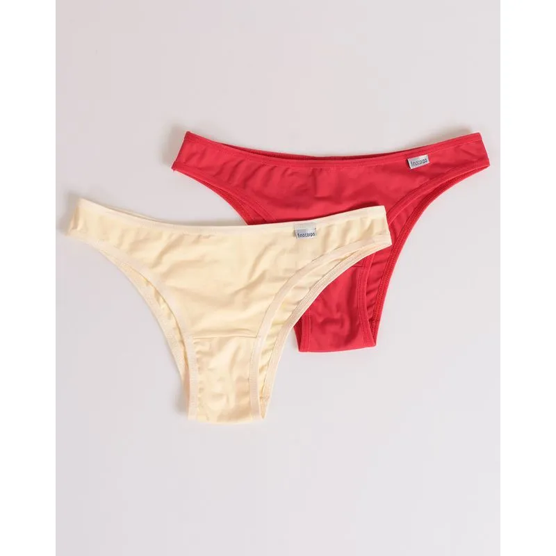 Kit 2 Calcinhas Biquíni Amarela Vermelha GG
