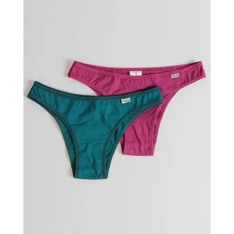 Kit 2 Calcinhas Biquíni Rosa Verde P