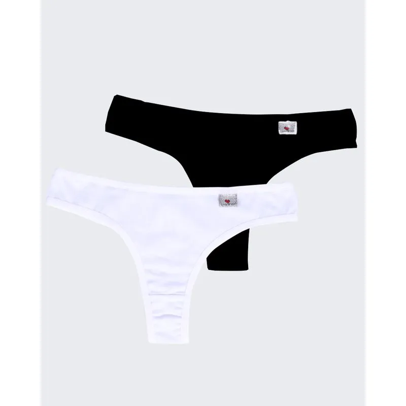 Kit 2 calcinhas fio básica branca preta G