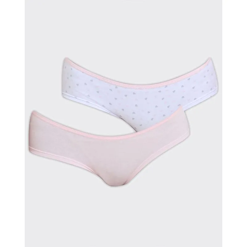 Kit 2 Calcinhas Biquini Branca Rosa M