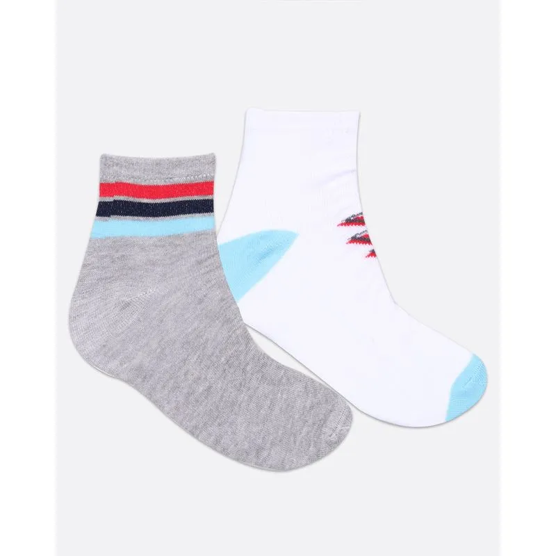 Kit 2 Pares de Meia Infantil Raio Cinza Branca 30 A 33