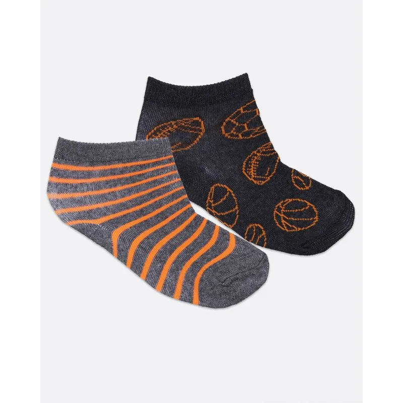 Kit 2 Pares de Meia Infantil Basquete Cinza Preta 30 A 33