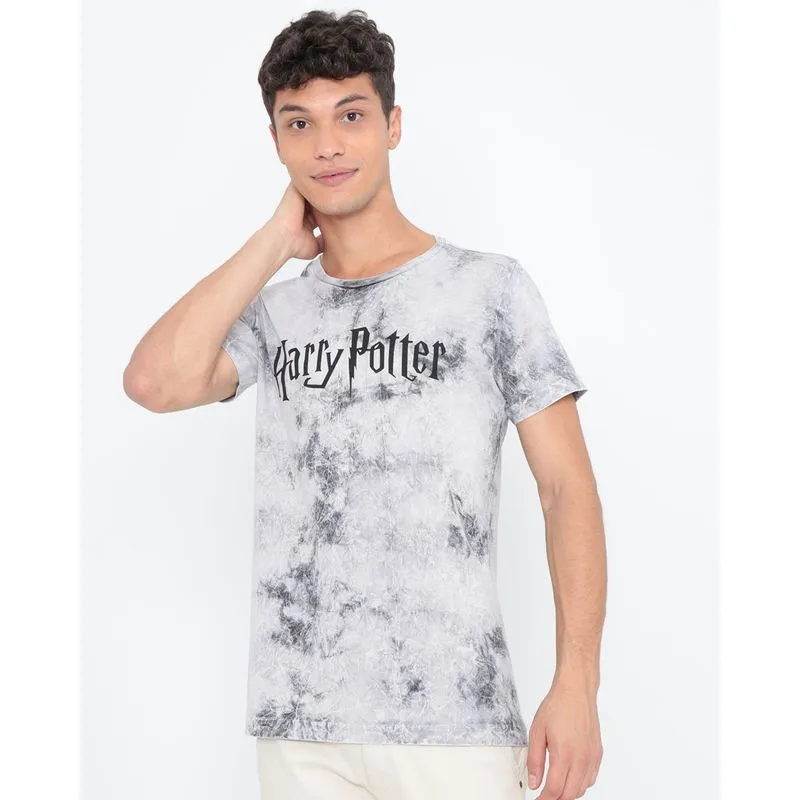 Camiseta Tie Dye Harry Potter Warner Mescla Cinza P