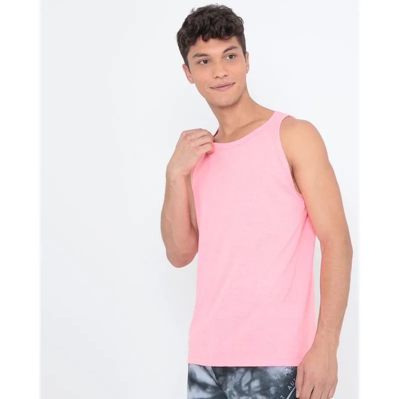 Regata Masculina Básica Lisa Neon Rosa P