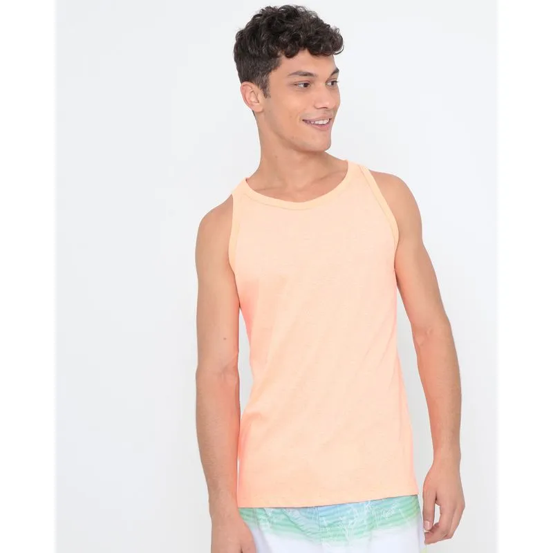 Regata Masculina Básica Lisa Neon Laranja G