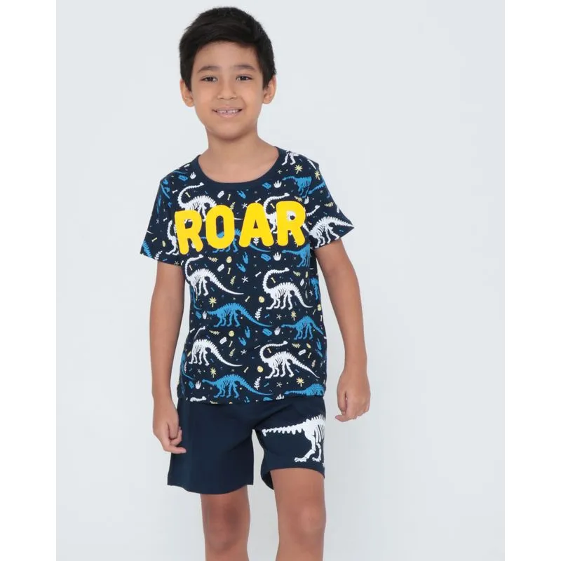 Pijama Infantil Estampa Dinossauro Azul Marinho 8